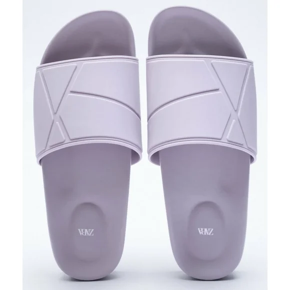 NWT ZARA LOW HEEL SANDALS in Mauve - Picture 3 of 6